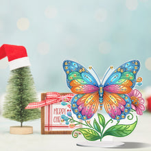 Carica l'immagine nel visualizzatore di Gallery, Fiore farfalla - Ornamento da tavolo con diamante acrilico forato su un lato
