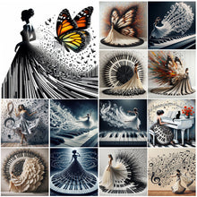 Carica l'immagine nel visualizzatore di Gallery, La ragazza del pianoforte- Diamond Painting-40x40cm