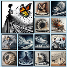 Carica l'immagine nel visualizzatore di Gallery, La ragazza del pianoforte- Diamond Painting-40x40cm