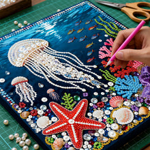 Carica l'immagine nel visualizzatore di Gallery, Jellyfish-Partial Pearl Painting Kit with Frame-25x25cm