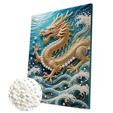 Carica l'immagine nel visualizzatore di Gallery, Waves-Partial Pearl Painting Kit with Frame-30x40cm