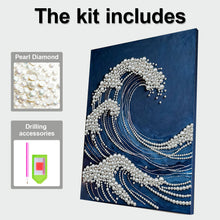 Carica l'immagine nel visualizzatore di Gallery, Waves-Partial Pearl Painting Kit with Frame-30x40cm