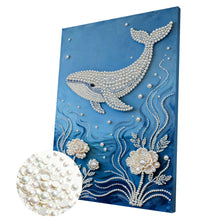 Carica l'immagine nel visualizzatore di Gallery, Whale-Partial Pearl Painting Kit with Frame-30x40cm
