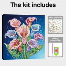 Carica l'immagine nel visualizzatore di Gallery, Calla Lily-Partial Pearl Painting Kit with Frame-25x25cm