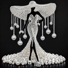 Carica l'immagine nel visualizzatore di Gallery, Elegant Lady-Partial Pearl Painting Kit with Frame-30x30cm