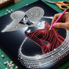 Carica l'immagine nel visualizzatore di Gallery, Elegant Lady-Partial Pearl Painting Kit with Frame-30x30cm