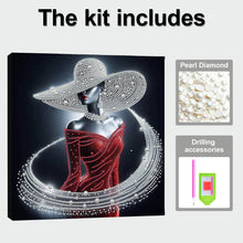 Carica l'immagine nel visualizzatore di Gallery, Elegant Lady-Partial Pearl Painting Kit with Frame-30x30cm