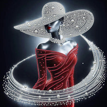 Carica l'immagine nel visualizzatore di Gallery, Elegant Lady-Partial Pearl Painting Kit with Frame-30x30cm