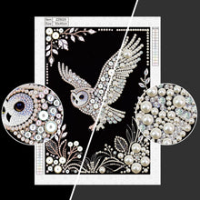 Carica l'immagine nel visualizzatore di Gallery, Owl-Partial Pearl Painting Kit Without Frame-30x40cm