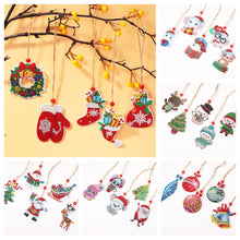 Carica l'immagine nel visualizzatore di Gallery, 5 pezzi/set Double Sided Christmas Diamond Painting DIY Hanging Pendant Trees Decoration