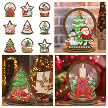 Carica l'immagine nel visualizzatore di Gallery, Ornamento natalizio in legno fai-da-te con pittura a cristalli e diamanti