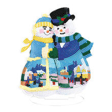 Carica l'immagine nel visualizzatore di Gallery, Ornamento da tavolo con diamante forato su un lato, pupazzo di neve di Natale