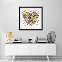 Carica l'immagine nel visualizzatore di Gallery, Cuore farfalla - diamante rotondo pieno - 30x30cm