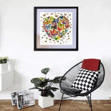 Carica l'immagine nel visualizzatore di Gallery, Cuore farfalla - diamante rotondo pieno - 30x30cm