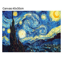 Carica l'immagine nel visualizzatore di Gallery, Notte stellata - diamante rotondo - 40x30cm