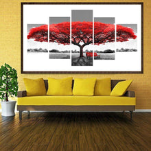 Carica l'immagine nel visualizzatore di Gallery, Albero rosso 5 - foto - diamante rotondo completo - 95x45cm