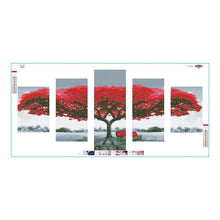 Carica l'immagine nel visualizzatore di Gallery, Albero rosso 5 - foto - diamante rotondo completo - 95x45cm