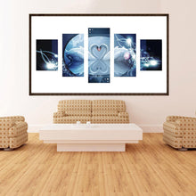 Carica l'immagine nel visualizzatore di Gallery, 5pc/cigni set - diamante rotondo - 95x45cm