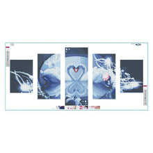 Carica l'immagine nel visualizzatore di Gallery, 5pc/cigni set - diamante rotondo - 95x45cm
