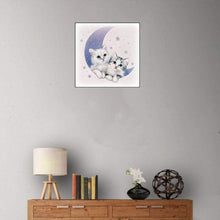 Carica l'immagine nel visualizzatore di Gallery, Carino gatti luna - diamante rotondo pieno - 25x25cm