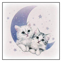 Carica l'immagine nel visualizzatore di Gallery, Carino gatti luna - diamante rotondo pieno - 25x25cm