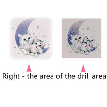 Carica l'immagine nel visualizzatore di Gallery, Carino gatti luna - diamante rotondo pieno - 25x25cm