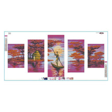 Carica l'immagine nel visualizzatore di Gallery, 5pc/set canottaggio - diamante rotondo - 95x45cm
