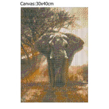 Carica l'immagine nel visualizzatore di Gallery, Elefante in piedi - diamante rotondo - 40x30cm