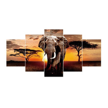 Carica l'immagine nel visualizzatore di Gallery, 5pcs/set elefante - pittura di diamante rotondo - 95x45cm