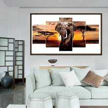 Carica l'immagine nel visualizzatore di Gallery, 5pcs/set elefante - pittura di diamante rotondo - 95x45cm