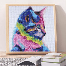 Carica l'immagine nel visualizzatore di Gallery, Gatto a colori - diamante quadrato pieno - 25x25cm