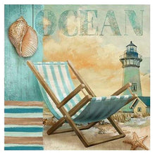 Carica l'immagine nel visualizzatore di Gallery, Sedia da spiaggia mare - diamante rotondo - 30x30cm
