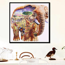 Carica l'immagine nel visualizzatore di Gallery, Elefante - diamante quadrato pieno - 30x30cm