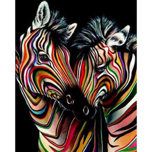 Carica l'immagine nel visualizzatore di Gallery, zebre - diamante rotondo - 30x40cm
