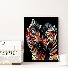 Carica l'immagine nel visualizzatore di Gallery, zebre - diamante rotondo - 30x40cm