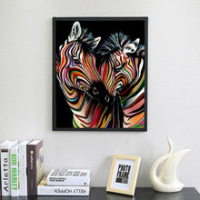 Carica l'immagine nel visualizzatore di Gallery, zebre - diamante rotondo - 30x40cm