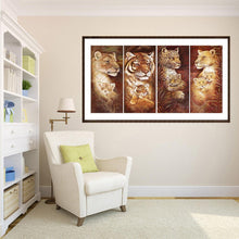 Carica l'immagine nel visualizzatore di Gallery, 4pcs tigre - diamante quadrato completo - 80x40cm