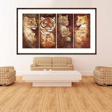 Carica l'immagine nel visualizzatore di Gallery, 4pcs tigre - diamante quadrato completo - 80x40cm