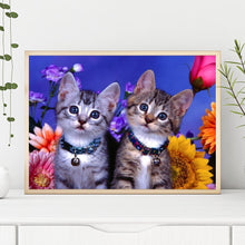 Carica l'immagine nel visualizzatore di Gallery, Gatti - diamante rotondo - 40x30cm