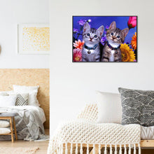 Carica l'immagine nel visualizzatore di Gallery, Gatti - diamante rotondo - 40x30cm