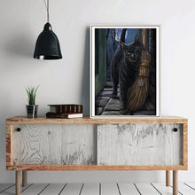 Carica l'immagine nel visualizzatore di Gallery, Gatto nero - diamante rotondo - 30x40cm