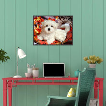 Carica l'immagine nel visualizzatore di Gallery, Cane bianco - diamante rotondo completo - 40x30cm