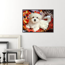 Carica l'immagine nel visualizzatore di Gallery, Cane bianco - diamante rotondo completo - 40x30cm