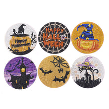 Carica l'immagine nel visualizzatore di Gallery, Mandala/Halloween/Farfalle - Tazza rotonda sottobicchiere in legno