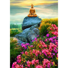 Carica l'immagine nel visualizzatore di Gallery, Statua di Buddha - diamante rotondo completo - 30x40cm