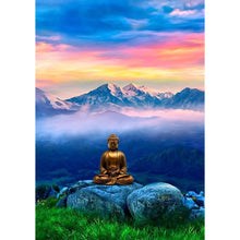 Carica l'immagine nel visualizzatore di Gallery, Statua di Buddha - diamante rotondo completo - 30x40cm