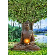 Carica l'immagine nel visualizzatore di Gallery, Statua di Buddha - diamante rotondo completo - 30x40cm