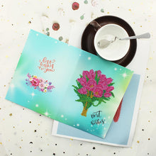 Carica l'immagine nel visualizzatore di Gallery, 6 pezzi / set Biglietti d'auguri con fiori e uccelli Pittura diamante