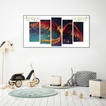 Carica l'immagine nel visualizzatore di Gallery, 5pcs firebird - pittura di diamante rotondo - 95x45cm
