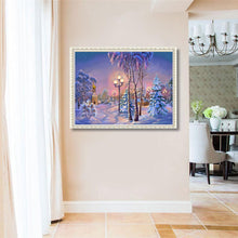 Carica l'immagine nel visualizzatore di Gallery, Paesaggio della neve - diamante rotondo - 40x30cm